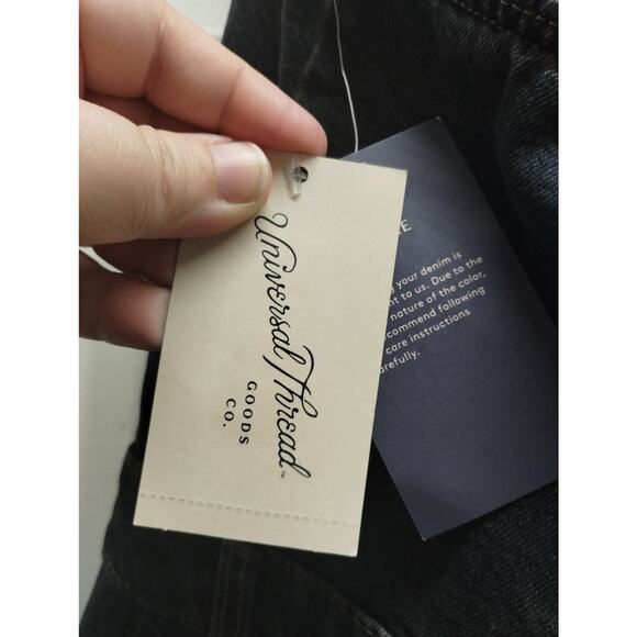 Universal Thread NWT Juniors Size 17 Black Slit Front Halter Neck Denim Dress - Picture 7 of 8